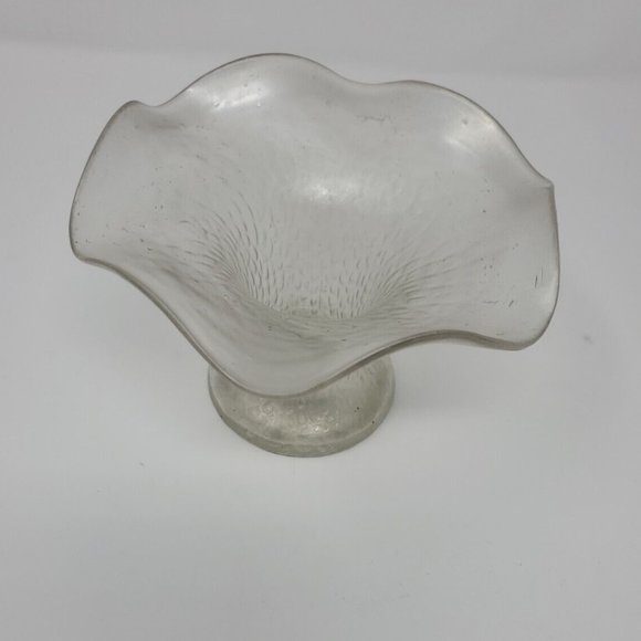 Antique Kralik Rindskopf or Loetz Hand Blown Martele Art Glass Ruffle Vase 3.75" - Picture 2 of 6